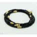 Necklace/ Bracelet (Onyx,  925 Silver gold-plated)
